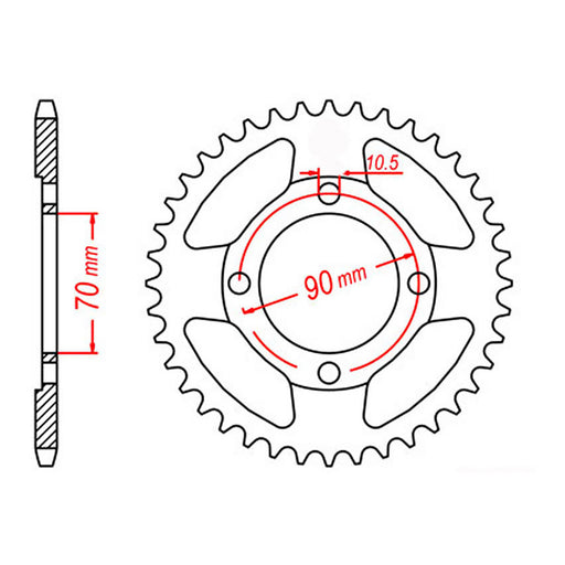 MTX 264 Steel Rear Sprocket #428 (11-Y2P)