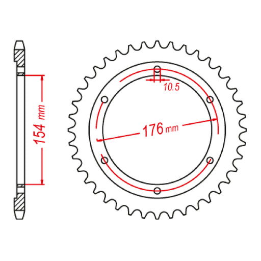 MTX 1346 Steel Rear Sprocket #525 (11-1346)