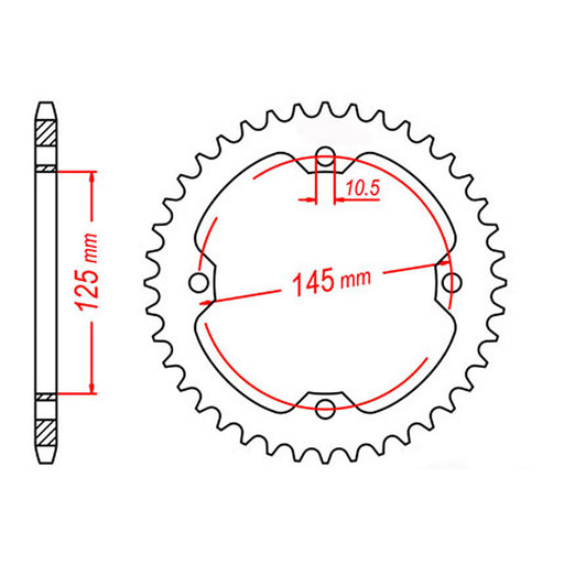 MTX 1857 Steel Rear Sprocket #520 (11-5TG)