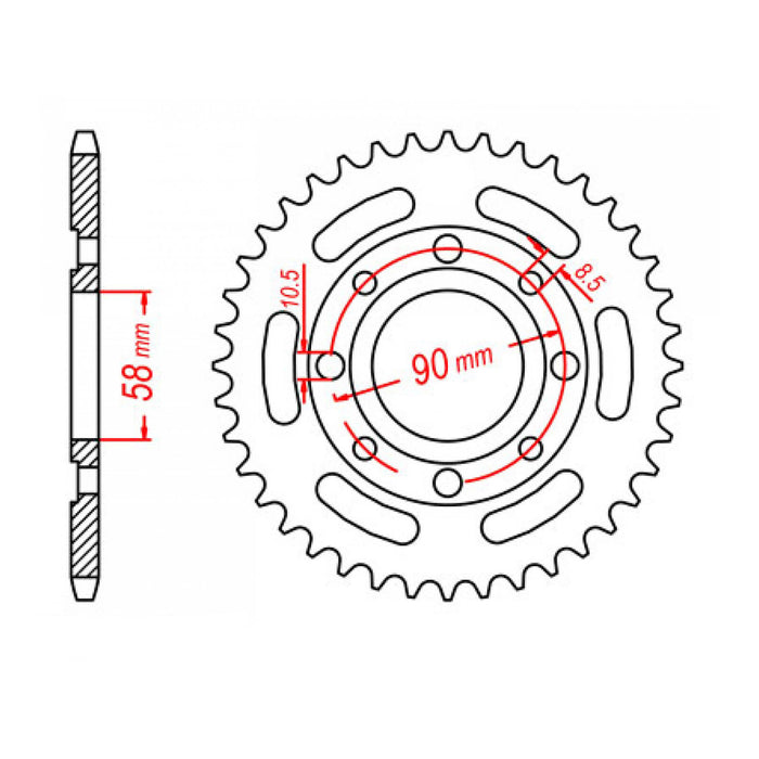 MTX 279 (3) Steel Rear Sprocket #520 (11-KB4)
