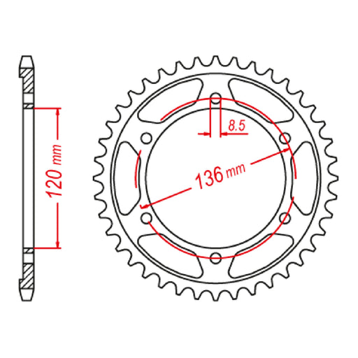 MTX 3C5 Steel Rear Sprocket #428 (11-3C5)