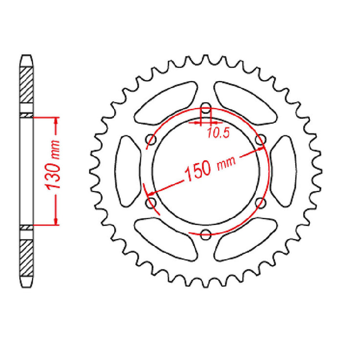 MTX 305 Steel Rear Sprocket #520 (11-305)