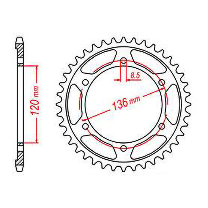 MTX 1847 Steel Rear Sprocket #428 (11-1HX)
