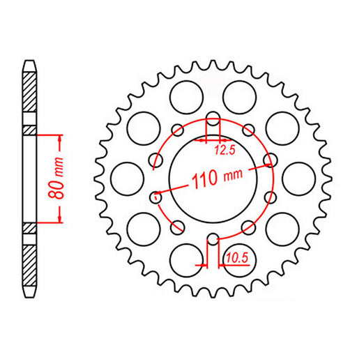 MTX 1332 Steel Rear Sprocket #525 (11-MW3)