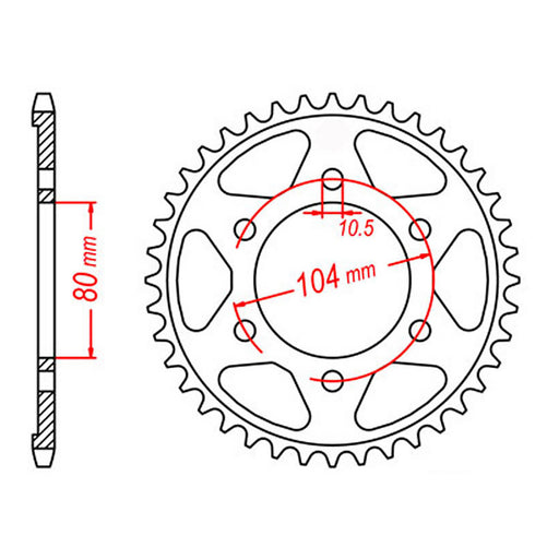 MTX 1489 (2) Steel Rear Sprocket #525 (11-503)