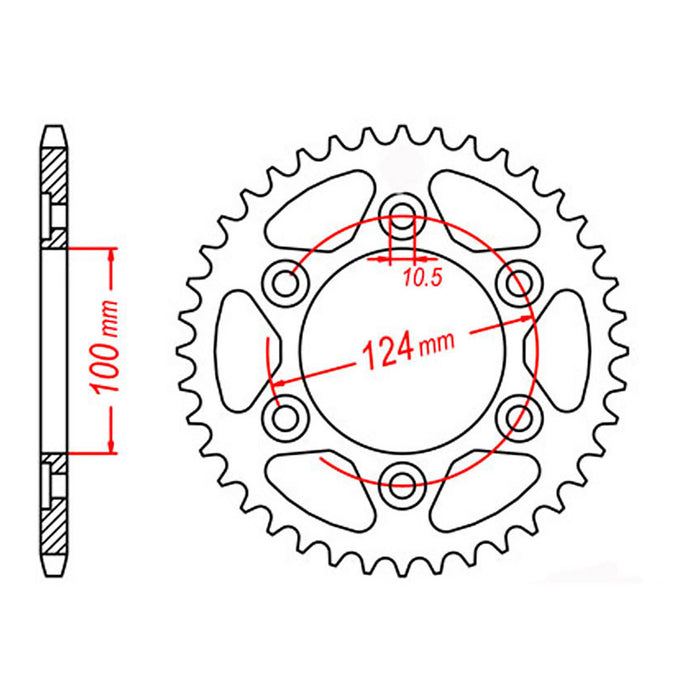 MTX 745 Steel Rear Sprocket #525 (11-745)