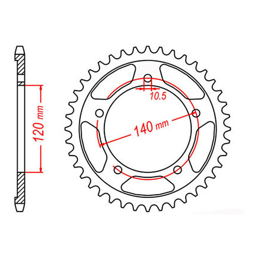 MTX 1800 Steel Rear Sprocket #530 (11-41F)
