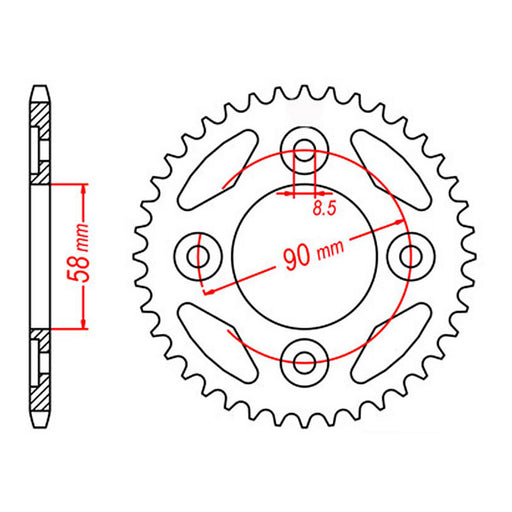MTX 212 Steel Rear Sprocket #420 (11-KWW)