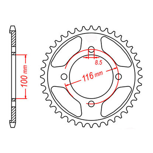 MTX 462 Steel Rear Sprocket #428 (11-462)