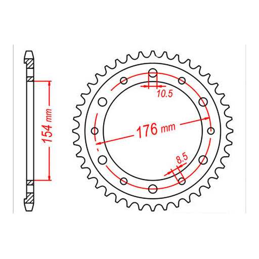 MTX 1340 Steel Rear Sprocket #530 (11-MT4)