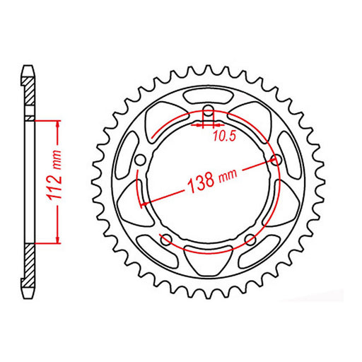 MTX 1877 Steel Rear Sprocket #525 (11-1877)