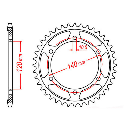 MTX 1490 Steel Rear Sprocket #520 (11-147)
