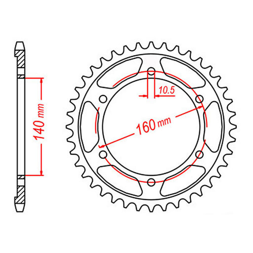 MTX 502 Steel Rear Sprocket #530 (11-184)