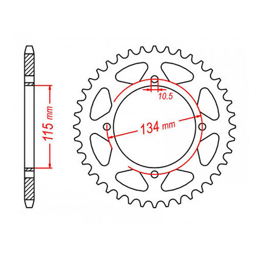 MTX 718 Steel Rear Sprocket #530 (11-718)