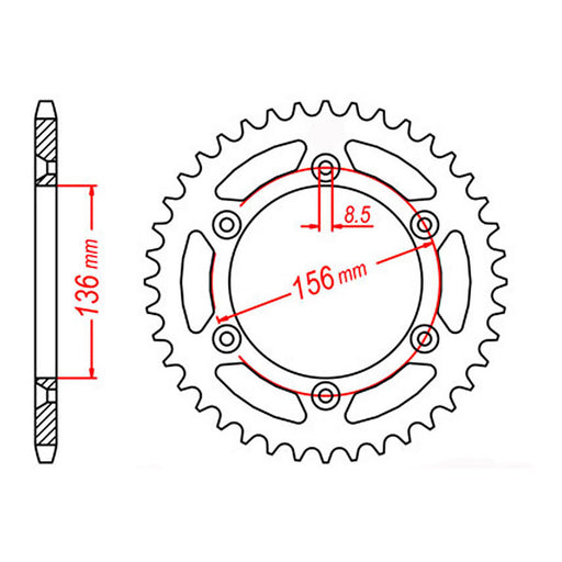 MTX 822 Steel Rear Sprocket #520 (11-415)