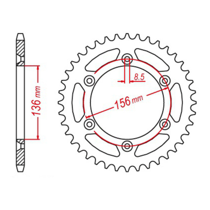 MTX 822 Hornet Lightweight Steel Rear Sprocket #520 (11H-415)