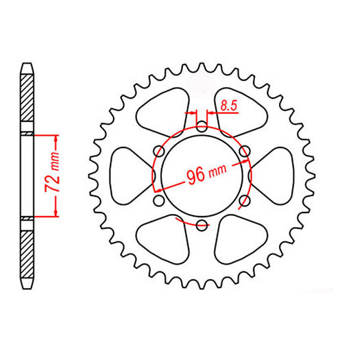 MTX 820 Steel Rear Sprocket #520 (11-324)