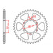 MTX 820 Steel Rear Sprocket #520 (11-324)
