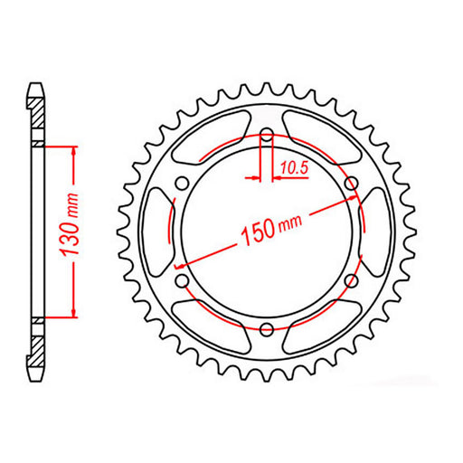 MTX 859 Steel Rear Sprocket #530 (11-36Y)