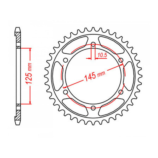 MTX 865 Steel Rear Sprocket #530 (11-1A1)