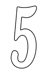 170mm Kurly Numbers NO. 5 White (10 Pkt) MCS