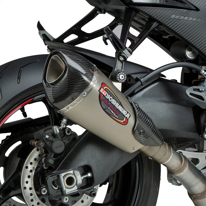 Yoshimura GSX-R1000 12-16 ALPHA T Slip-On Titanium Exhaust, w/ Titanium Muffler Yoshimura