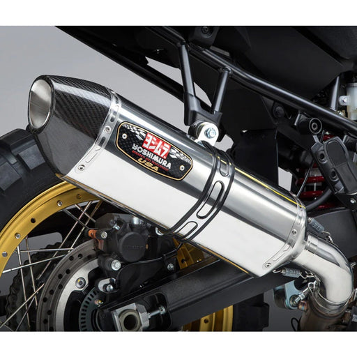 Yoshimura V-STROM 1000 14-19 R-77 Stainless Slip-On Exhaust, w/ Stainless Muffler Yoshimura