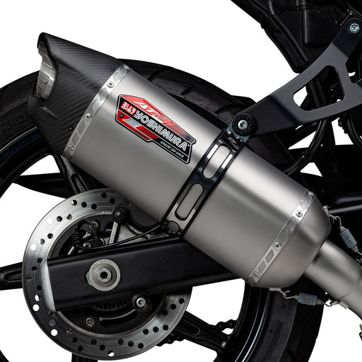 Yoshimura SV650 17-24/SV650X 19-24 AT2 Stainless Slip-On Exhaust, w/ Stainless Muffler Yoshimura