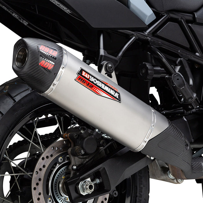 Yoshimura V-STROM 800 23-25 RS-12 ADV Stainless Slip-On Exhaust, w/ Stainless Muffler Yoshimura