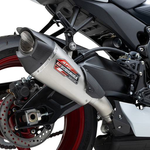 Yoshimura GSX-R600/750 2011-24 AT2 Stainless Slip-On Exhaust, w/ Stainless Muffler Yoshimura