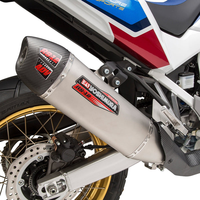 Yoshimura Africa Twin 20-25 RS-12 Stainless Slip-On Exhaust, w/ Stainless Muffler Yoshimura