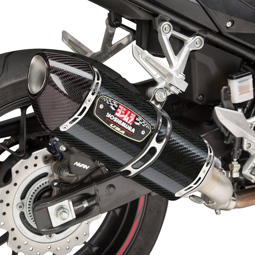 Yoshimura CBR500R 16-25 R-77 Stainless Slip-On Exhaust, w/ Carbon Fiber Muffler Yoshimura