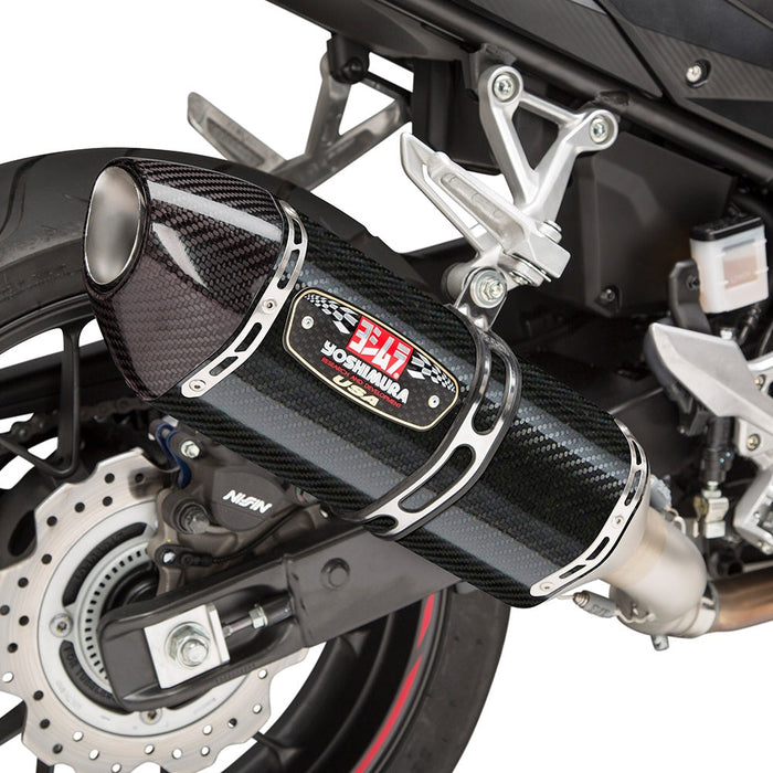 Yoshimura CBR500R 16-25 R-77 Stainless Slip-On Exhaust, w/ Carbon Fiber Muffler Yoshimura