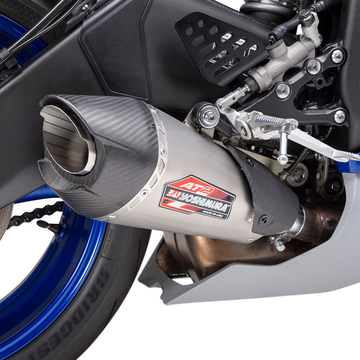 Yoshimura YZF-R6V 06-20 AT2 Stainless Slip-On Exhaust, w/ Stainless Muffler Yoshimura