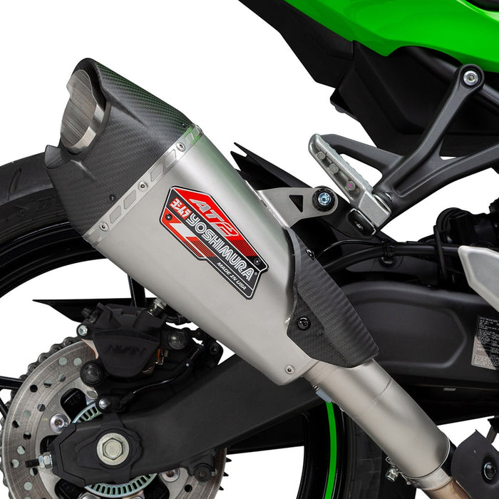 Yoshimura ZX-4RR 23-25 AT2 Stainless Slip-On Exhaust, w/ Stainless Muffler Yoshimura