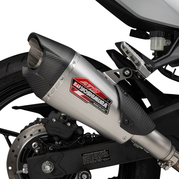 Yoshimura NINJA 500/400 / Z500/400 18-24 AT2 Stainless Slip-On Exhaust, w/ Stainless Muffler Yoshimura