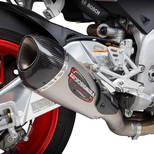 Yoshimura APRILIA RSV4/Tuono 17-20 Race Alpha T Slip-On Titanium Exhaust, w/ Titanium Muffler Yoshimura