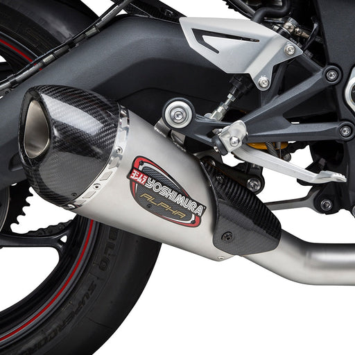 Yoshimura DAYTONA 675 13-17 ALPHA T Stainless Slip-On Exhaust, w/ Stainless Muffler Yoshimura