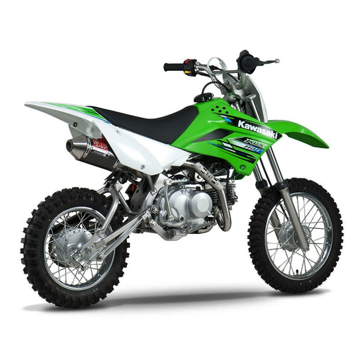 Yoshimura KLX110/L 02-24/SUZ DR-Z110 03-05 RS-2 Stainless Full Exhaust, w/ Carbon Fiber Muffler Yoshimura