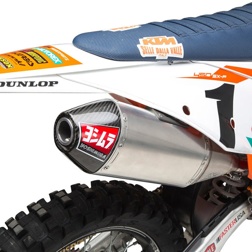 Yoshimura KTM 450SX-F/HUSQ FC450 18-20 RS-4 Stainless Slip-On Exhaust, w/ Aluminum Muffler Yoshimura