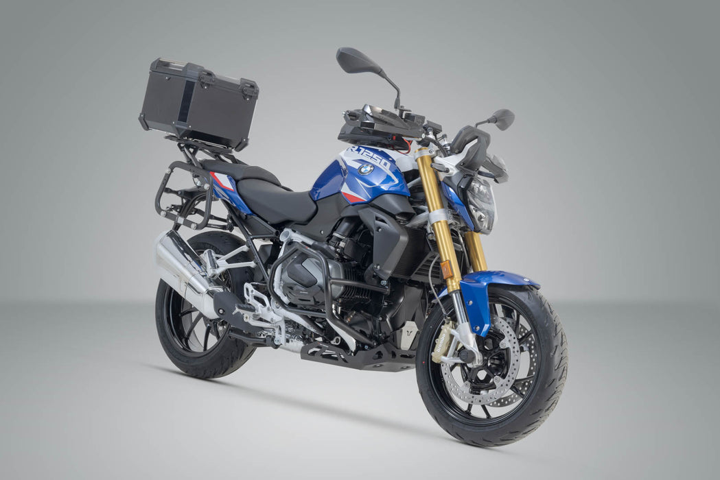 TRAX ADV top case system - Black. BMW R1200 R/RS (14-18), R1250 R/RS (18-). SW-Motech