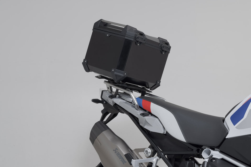 TRAX ADV top case system - Black. BMW R 1250 GS / Adv (21-) with Rallye seat. SW-Motech