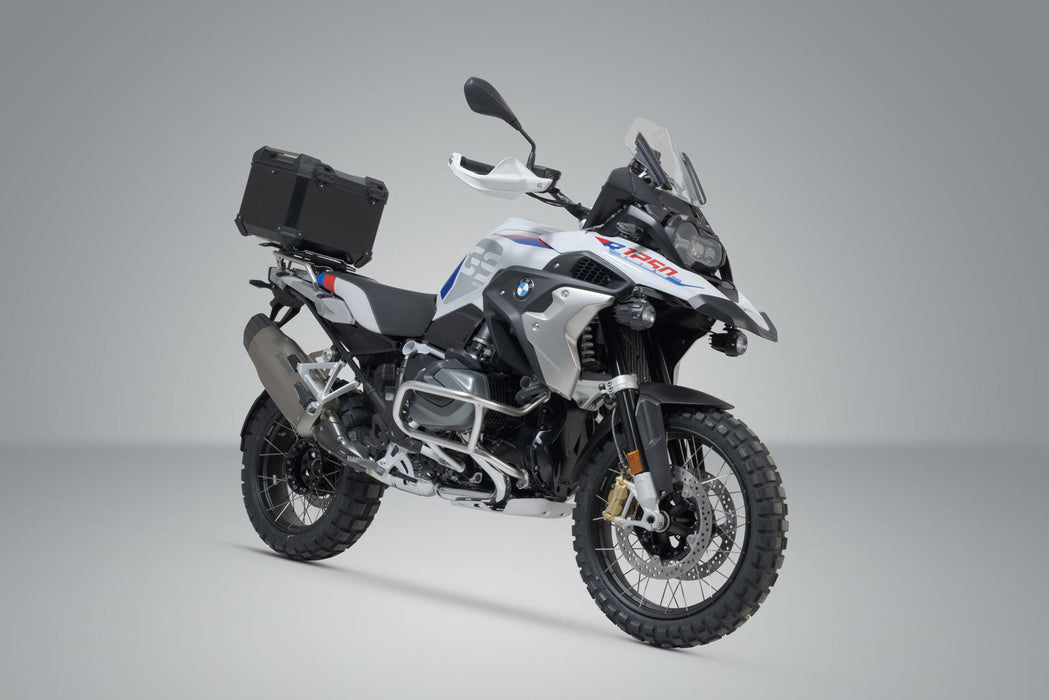 TRAX ADV top case system - Black. BMW R 1250 GS / Adv (21-) with Rallye seat. SW-Motech