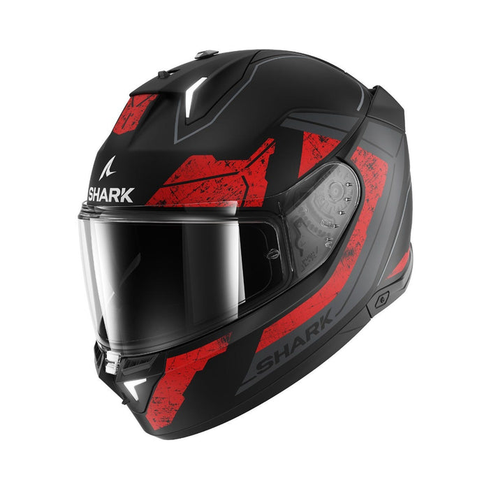 Shark Skwal I3 Rhad Mat Blk Chr Red Top Two Moto