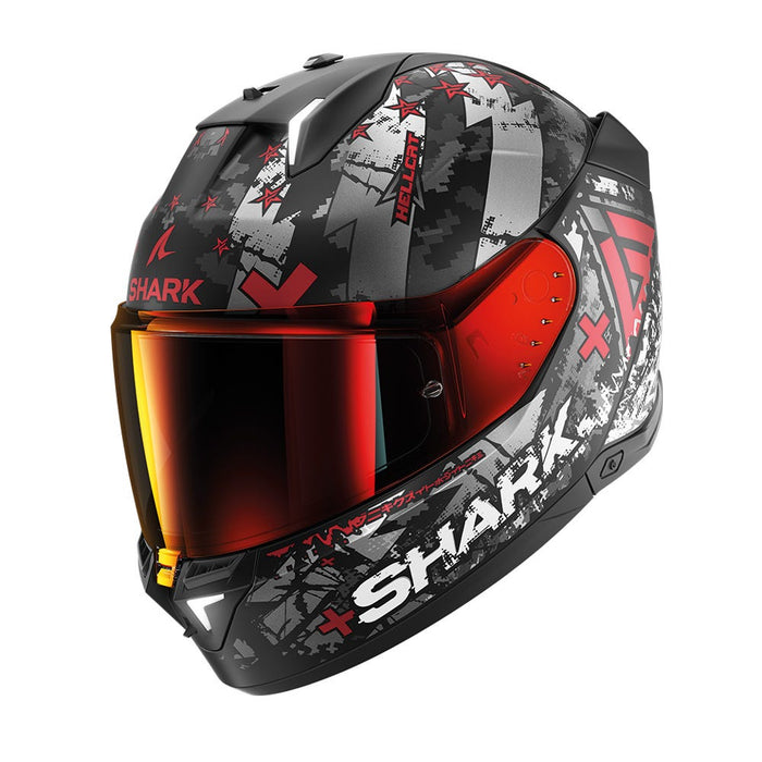 Shark Skwal I3 Hellcat Blk Chr Red Top Two Moto