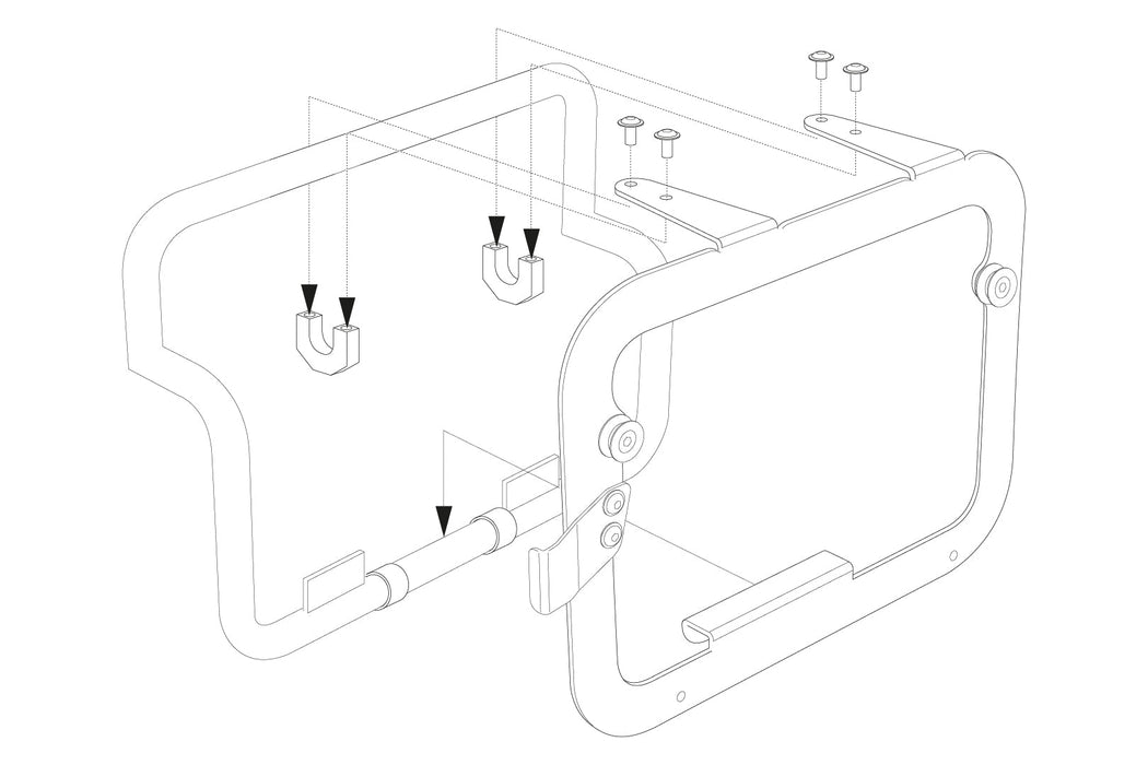 Adapter kit for original BMW carrier - For TRAX ADV/EVO/ION. Assembly of 2 cases. SW-Motech