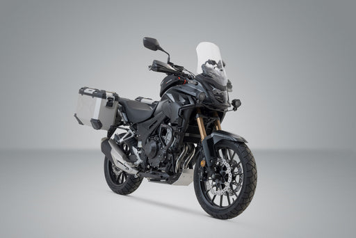 TRAX ADV aluminium case system - Silver. 37/37 l. CB500X, CB500F, CBR500R, NX500. SW-Motech