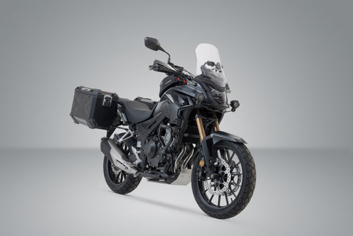 TRAX ADV aluminium case system - Black. 45/45 l. Honda CB500X,CB500F,CBR500R,NX500. SW-Motech