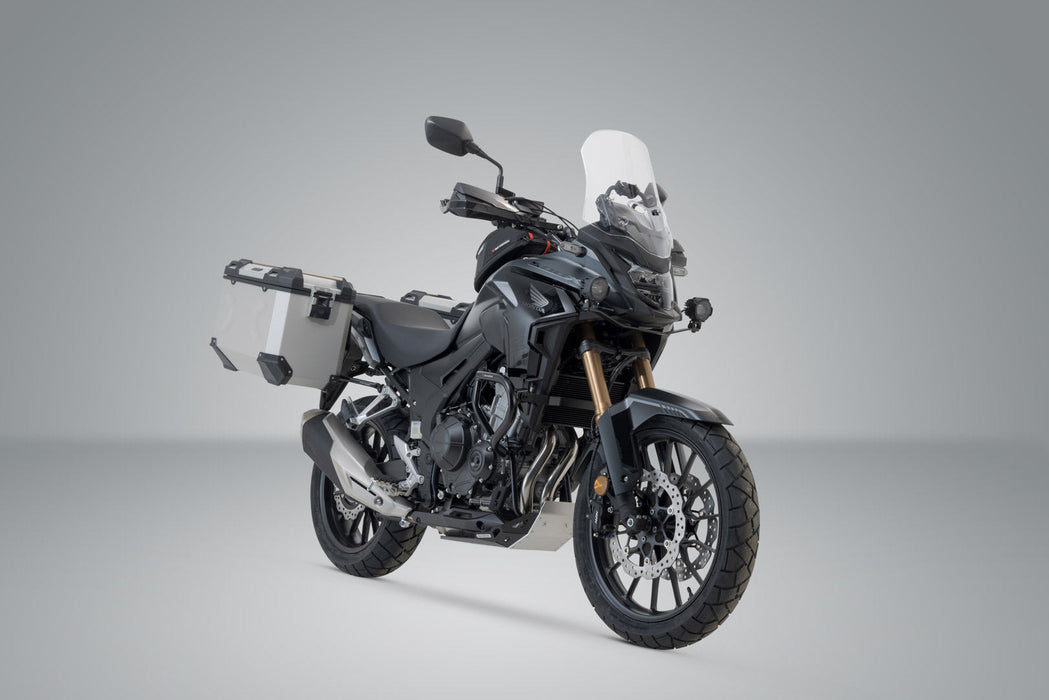 TRAX ADV aluminium case system - Silver. 45/45 l. CB500X, CB500F, CBR500R, NX500. SW-Motech