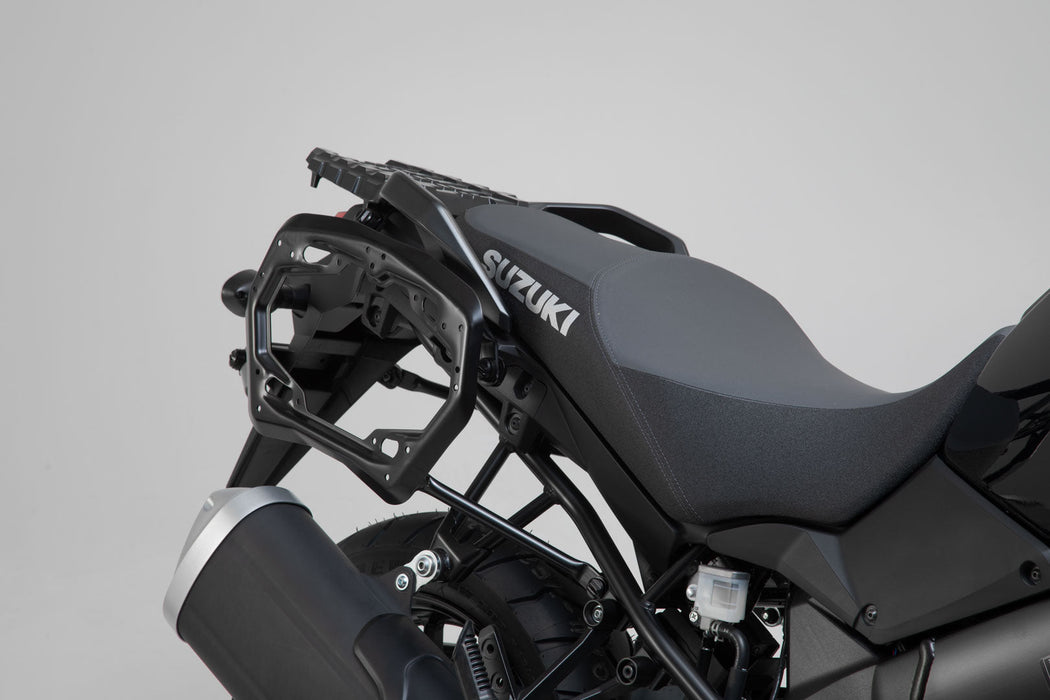 TRAX ADV aluminium case system - Black. 37/37 l. Suzuki V-Strom 1000 (14-19). SW-Motech
